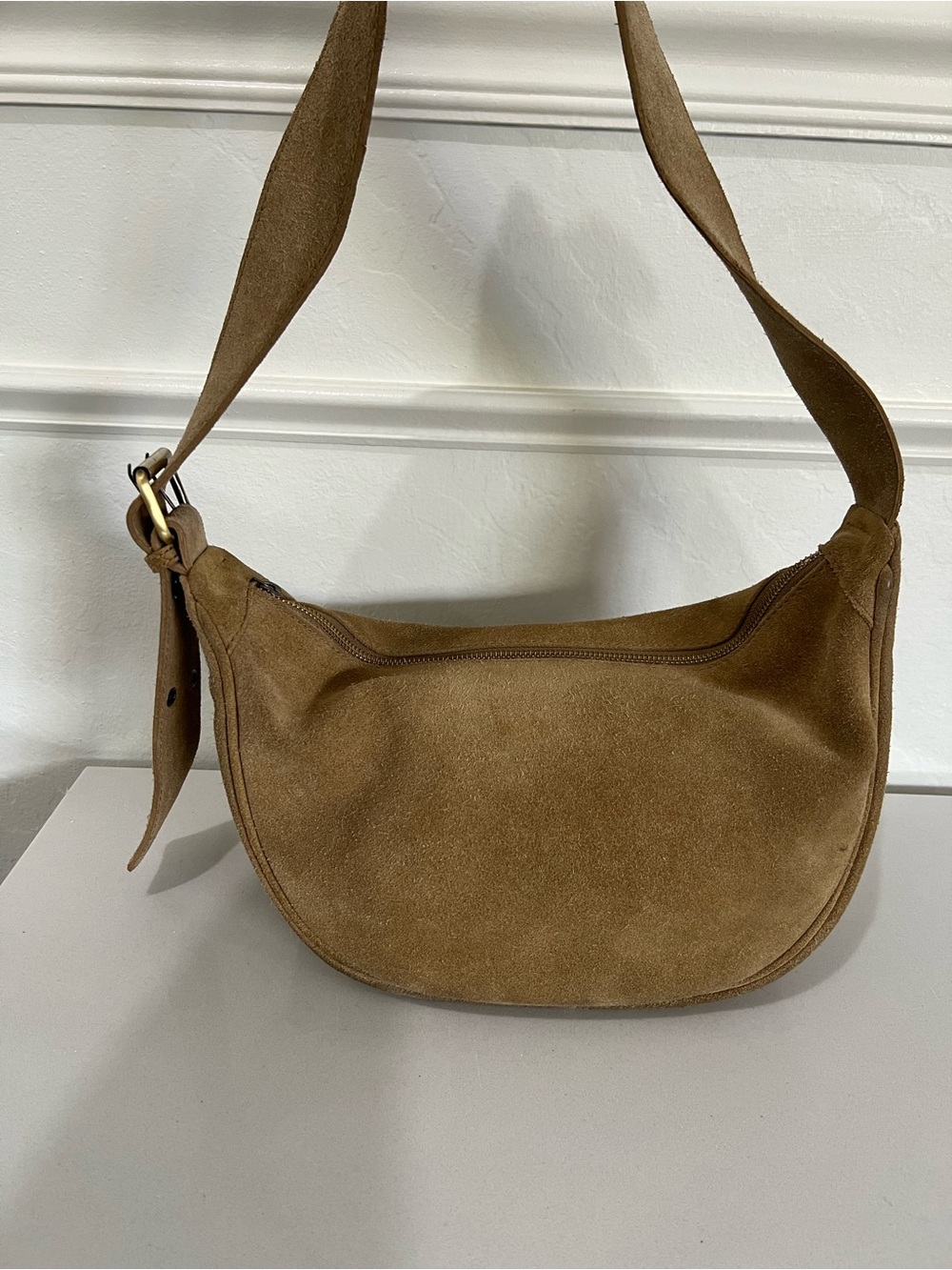 Suede Leather Moon bag Shoulder Bag - Picture 6 of 13